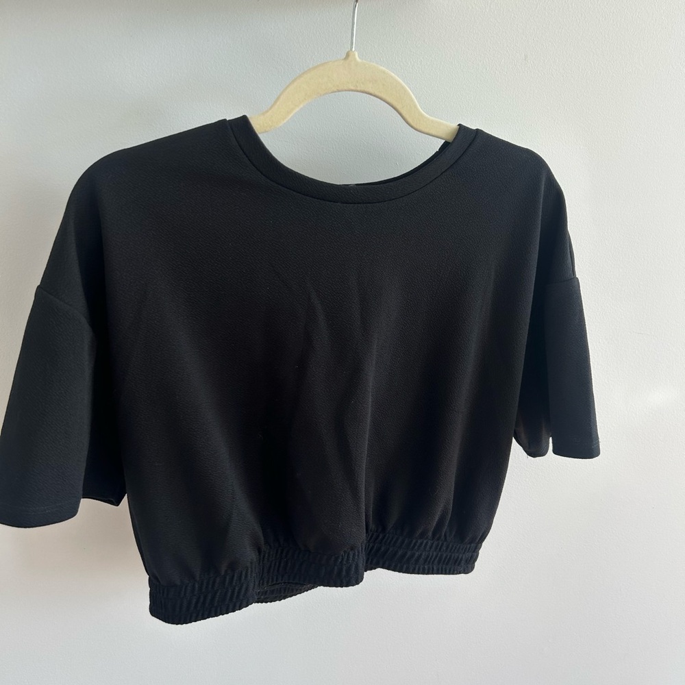 Vero moda large Black Boxy Crop T-Shirt